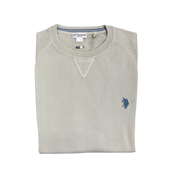 U.S. Polo Assn. - Maglia in filo di cotone beige LIN 53568 EH3