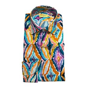 Bulgarini - Camicia in cotone multicolore Slim Ban New 24