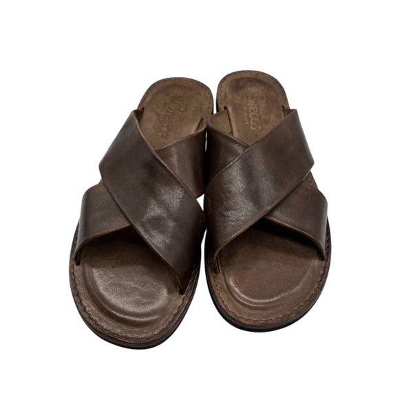 Brecos - EU/42 - Sandali piatti in pelle morbido marrone Capri 11937 - immagine 3