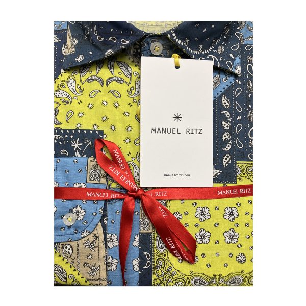 Manuel Ritz - Camicia in cotone elasticizzato multicolore 3632E602L - immagine 3