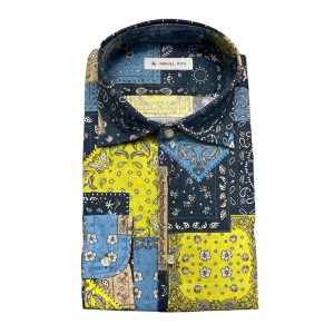 Manuel Ritz - Camicia in cotone elasticizzato multicolore 3632E602L