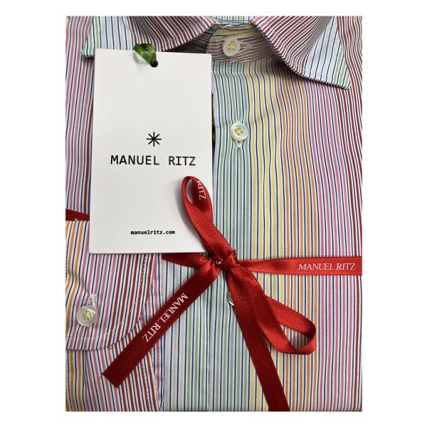 Manuel Ritz - Camicia a righe multicolore 3632E602 - immagine 3