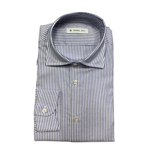 Manuel Ritz - Camicia in cotone a righe bianco blu 3632E602L