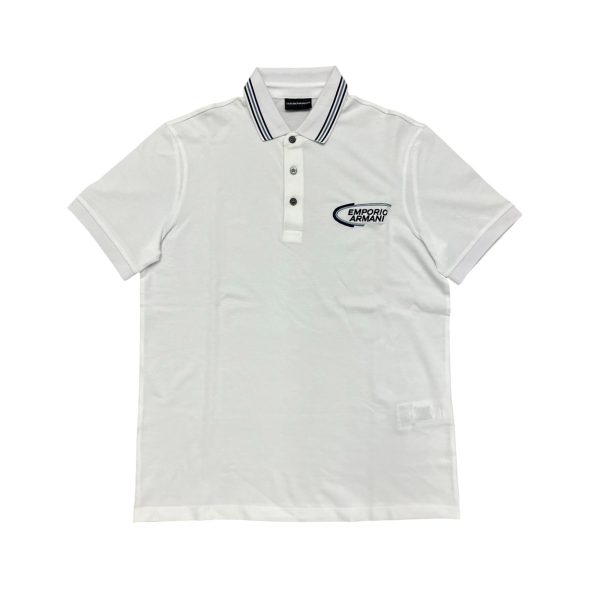 Emporio Armani - S - Polo in cotone bianco ottico 3H1FN1 1JCSZ