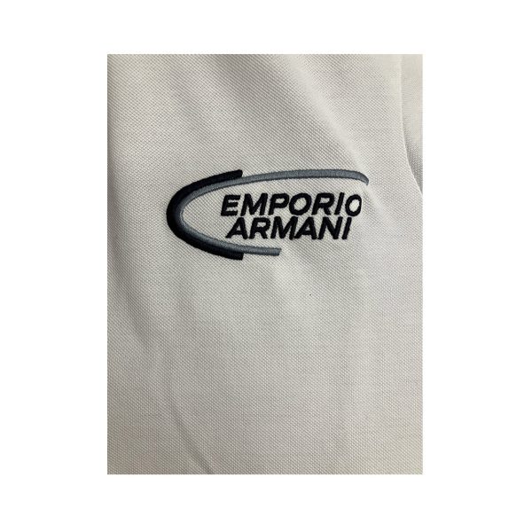 Emporio Armani - S - Polo in cotone bianco ottico 3H1FN1 1JCSZ - immagine 3