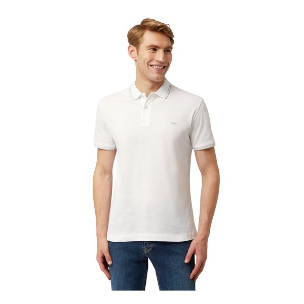 Harmont & Blaine - Polo Essentials in cotone bianco ottico Narrow fit LN1010
