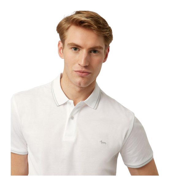 Harmont & Blaine - Polo Essentials in cotone bianco ottico Narrow fit LN1010 - immagine 3