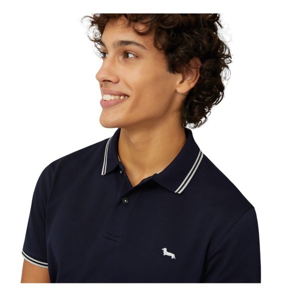 Harmont & Blaine - Polo Essentials in cotone blu scuro Narrow fit LN1010 - immagine 3