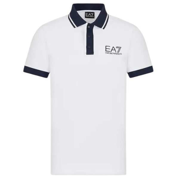Emporio Armani - 3XL - Polo EA7 3RPF17 PJ03Z tennis club cotone bianco blu