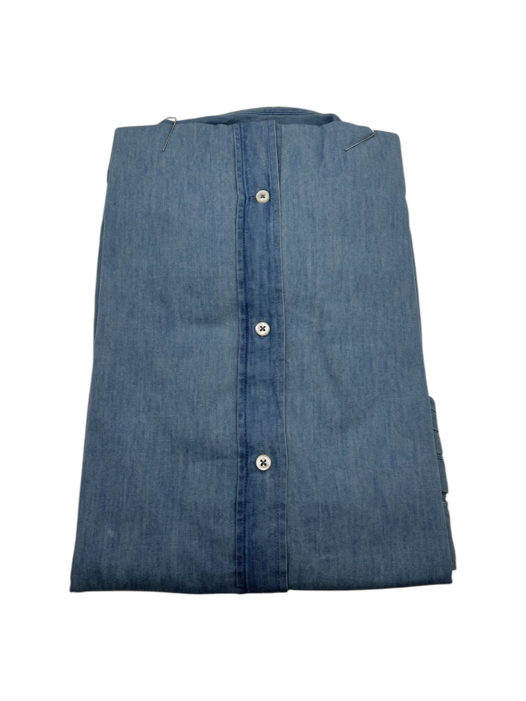 U.S. Polo Assn. - Camicia slim fit in cotone effetto denim lavato blu - M - immagine 2