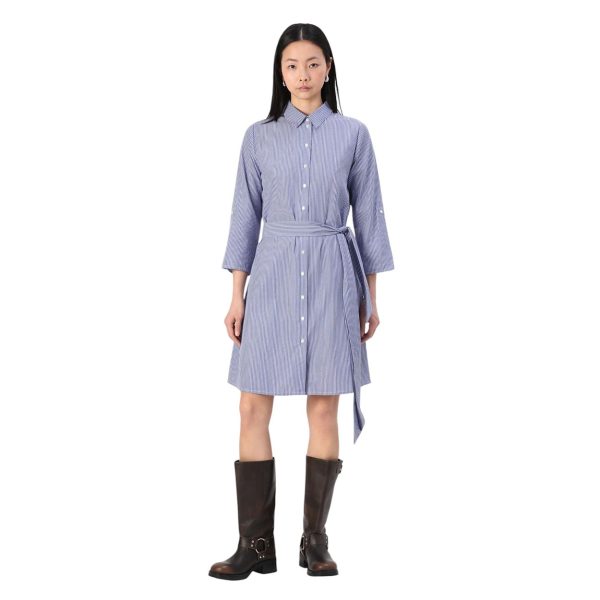 JDY - Vestito camicia a righe bianco blu JDYHALL 3/4 Shirt Dress WVN
