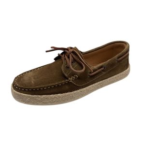 Invidia - Scarpe modello Barca in vitello scamosciato fondo gomma e corda