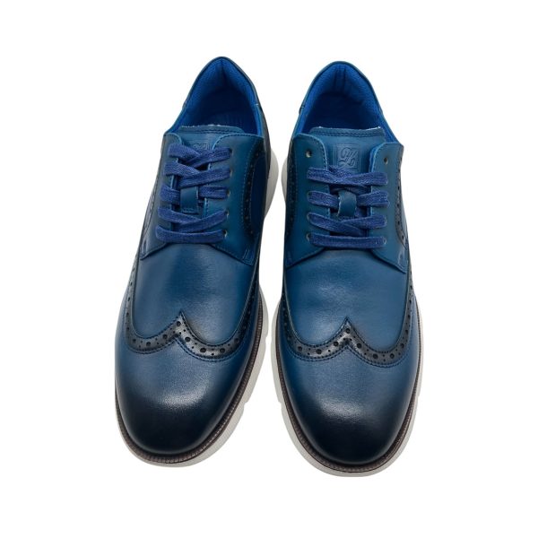 Zenobi - Scarpe derby ultra leggere in pelle blu sfumato - immagine 3