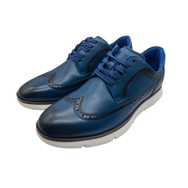 Zenobi - Scarpe derby ultra leggere in pelle blu sfumato - immagine 2