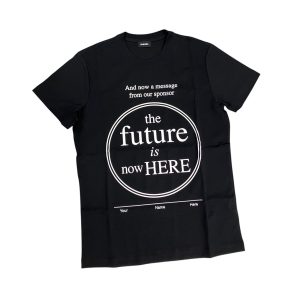 Diesel - M - T-shirt in cotone nero con stampa uomo