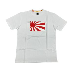 Kejo - T-shirt in cotone bianco con stampa frontale