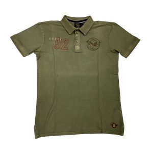 Società Aeronautica Italiana - L - Polo in cotone kaki con ricami e stampa uomo