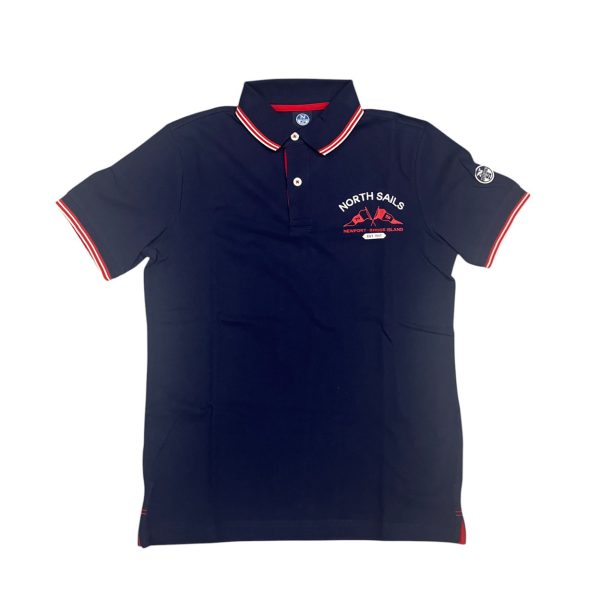 North Sails - Polo in cotone blu S/S W/Graphic