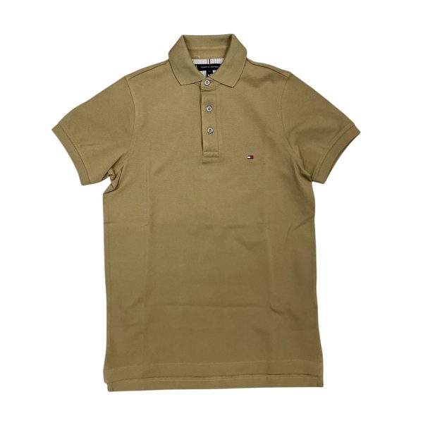 Tommy Hilfiger - XS - Polo manica corta cotone verde militare