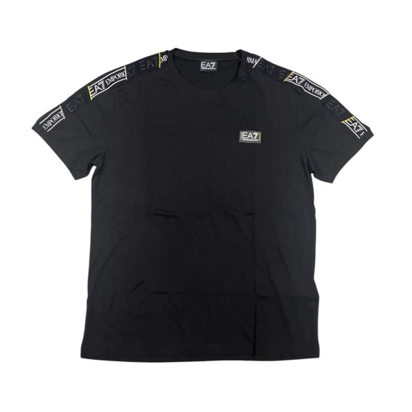 Emporio Armani - XL - T-shirt in cotone nero stampa spalla PJ02Z