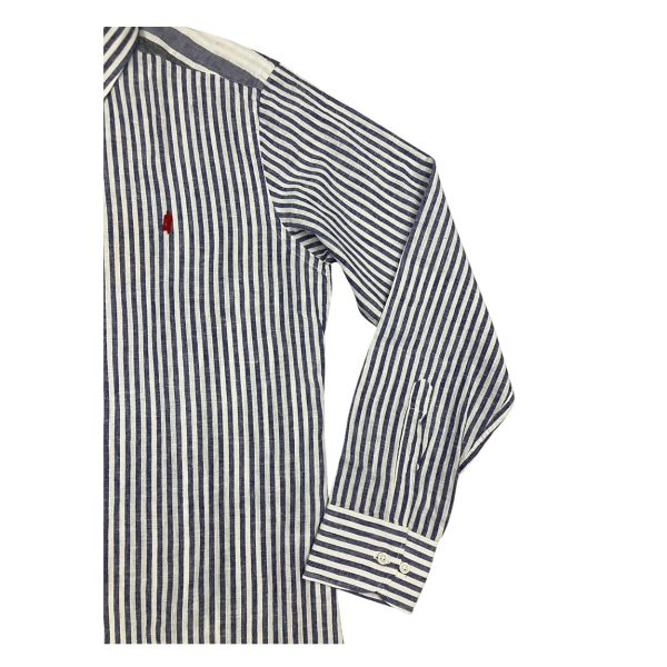 Marlboro Classics - Camicia indaco lino e cotone a righe MCK05/21282 - immagine 3