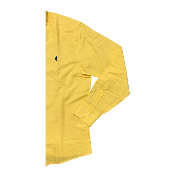 Marlboro Classics - Camicia giallo lino e cotone tinta unita -XL- MCK05/21273 - immagine 3
