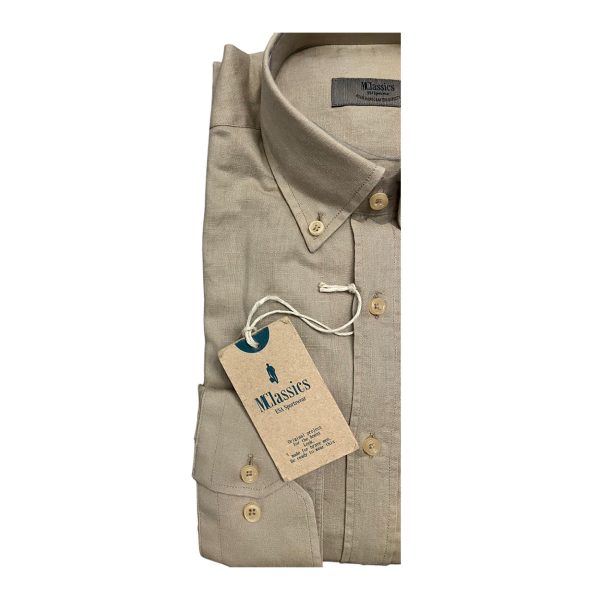 Marlboro Classics - Camicia sabbia lino e cotone tinta unita MCK05/21273 - immagine 4