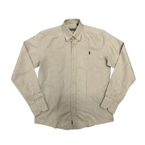 Marlboro Classics - Camicia sabbia lino e cotone tinta unita MCK05/21273