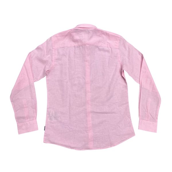 Only & Sons - Camicia in lino e cotone rosa - immagine 2