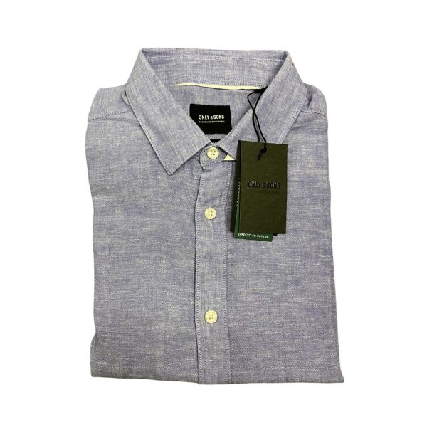Only & Sons - Camicia in lino e cotone colore glicine - immagine 2