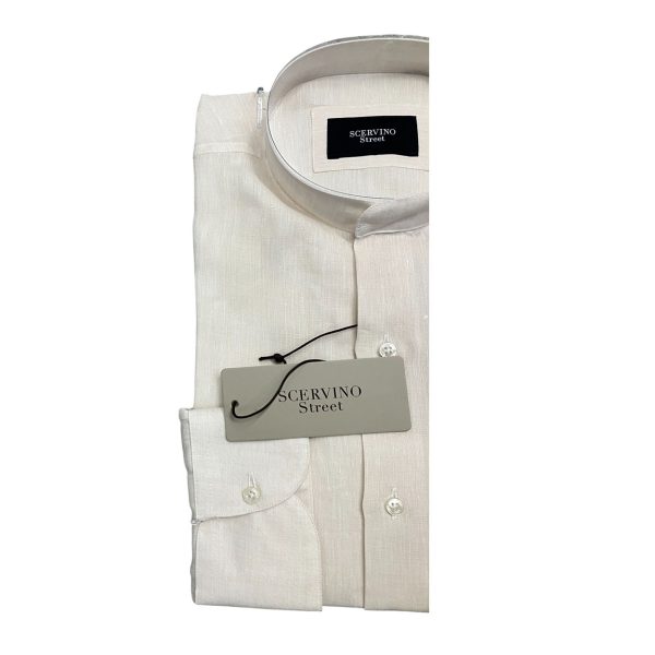 Scervino Street - Camicia lino beige colletto coreano U38TK4001XXK - immagine 3
