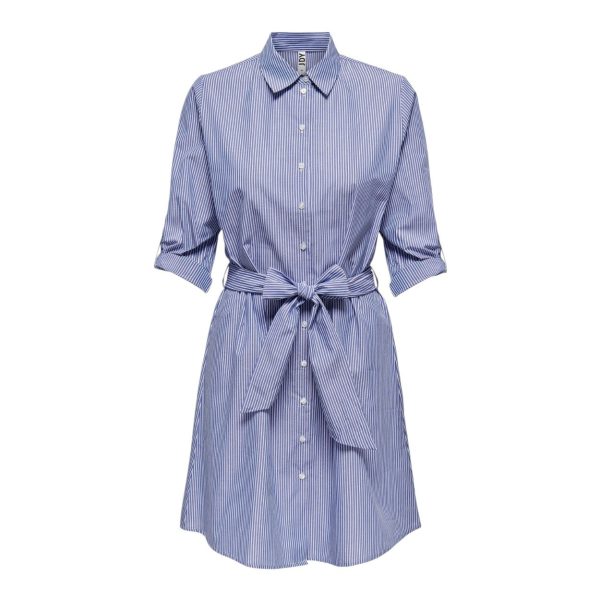 JDY - Vestito camicia a righe bianco blu JDYHALL 3/4 Shirt Dress WVN