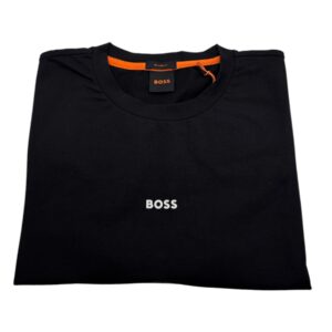 Boss - T-shirt uomo in cotone elasticizzato nero