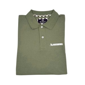 Aquascutum London - Polo in cotone verde oliva - S