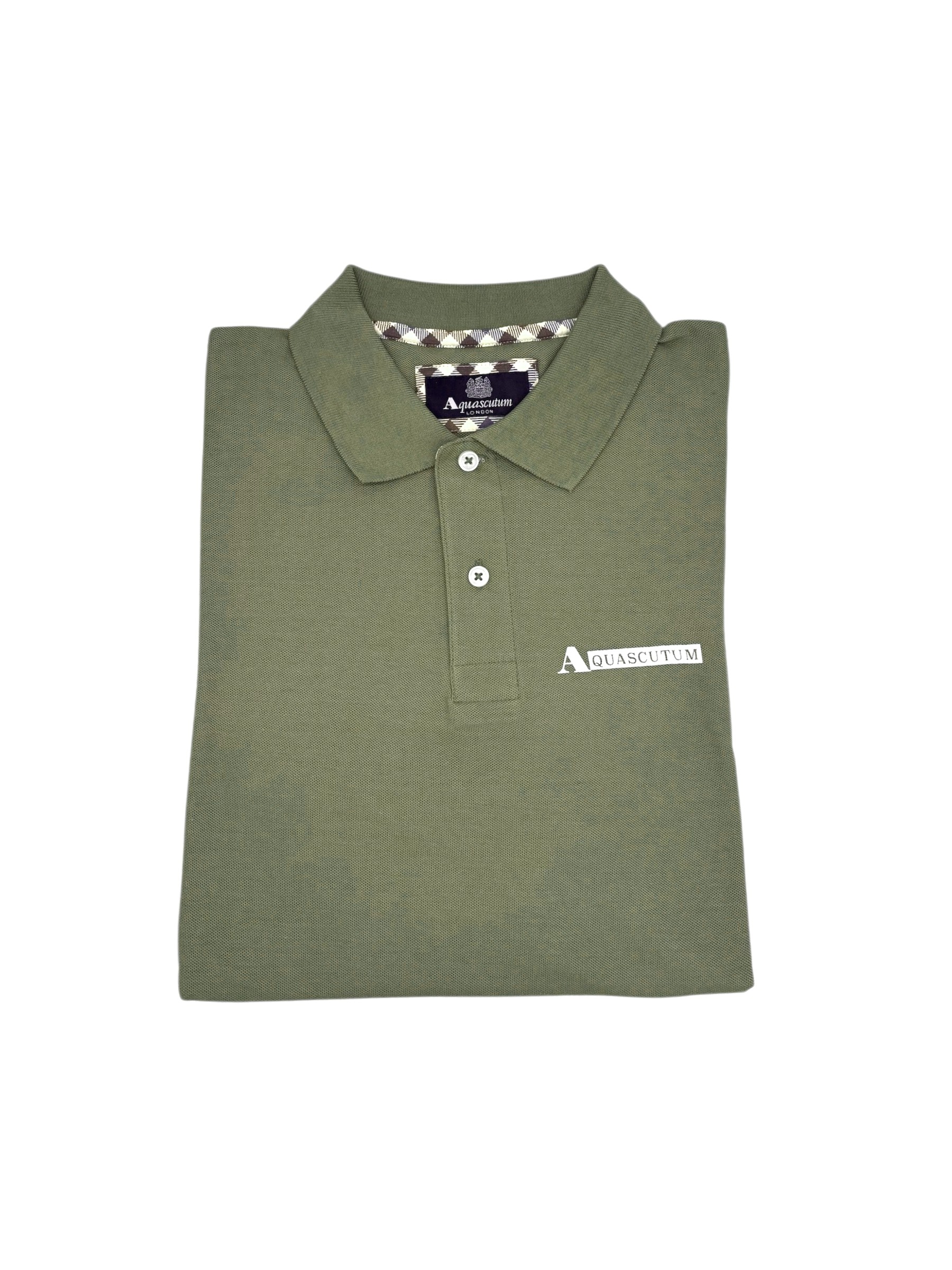 Aquascutum London - Polo in cotone verde oliva - S