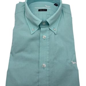 Harmont & Blaine – Camicia regular fit in cotone verde acqua