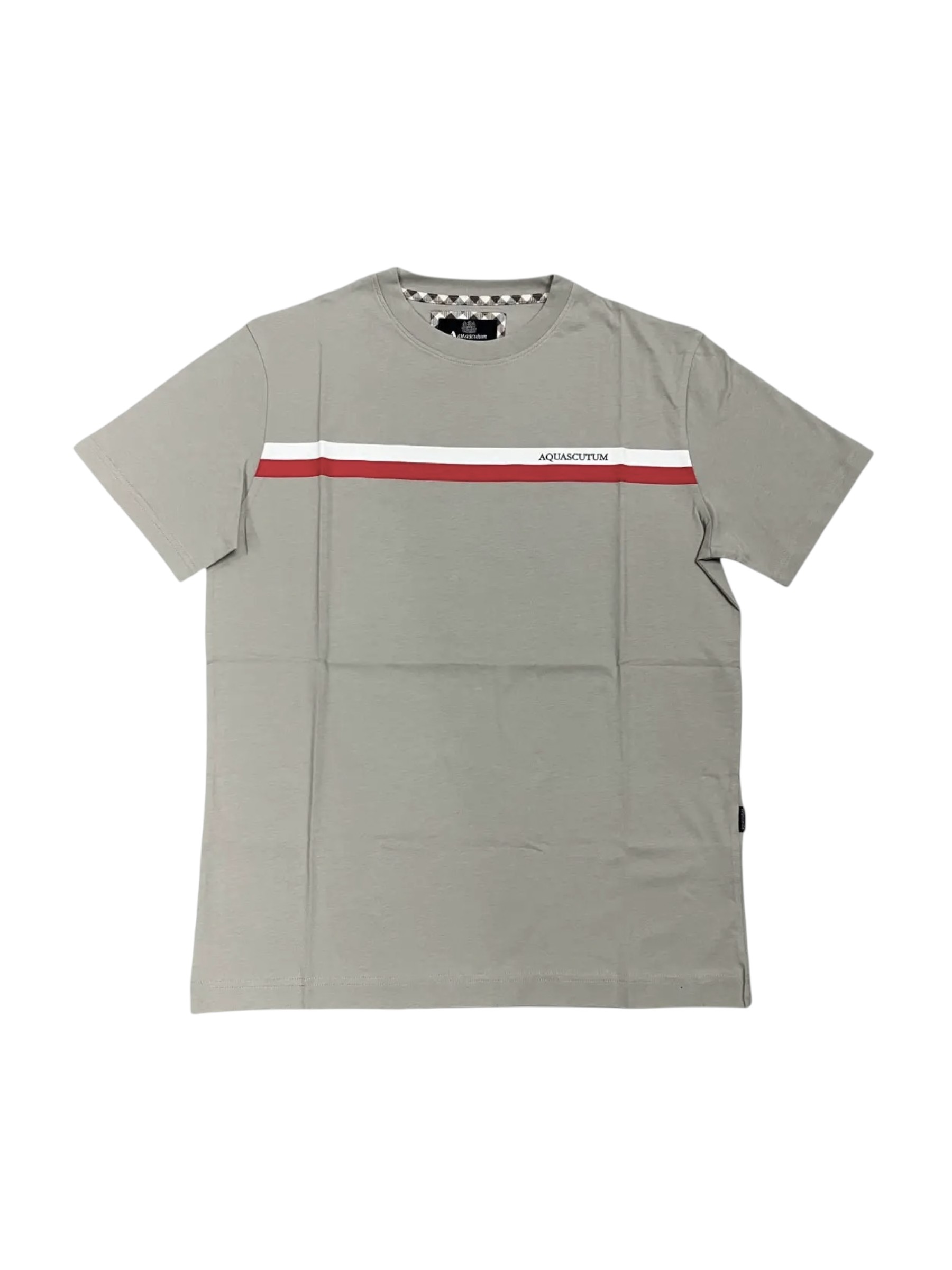 Aquascutum - T-shirt uomo in cotone grigio taupe taglia S - immagine 2
