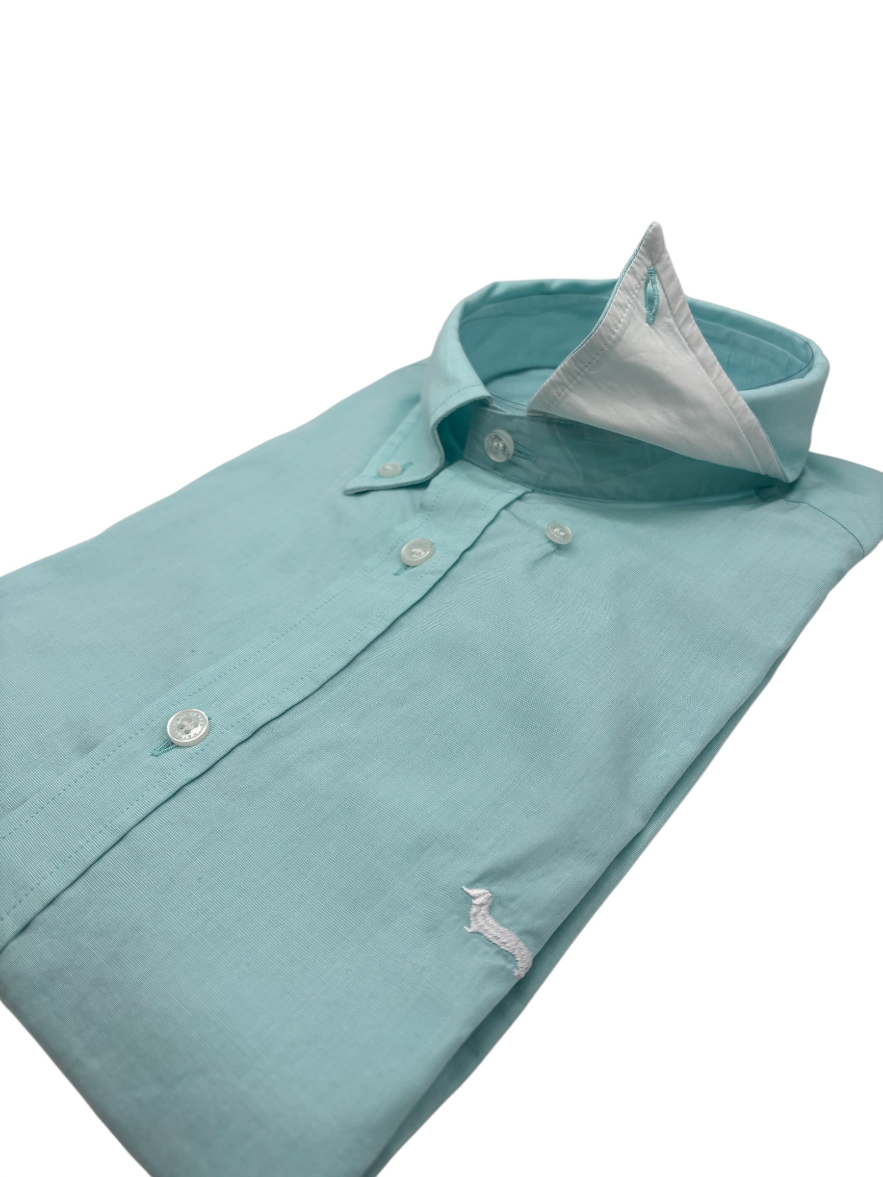 Harmont & Blaine – Camicia regular fit in cotone verde acqua - immagine 3