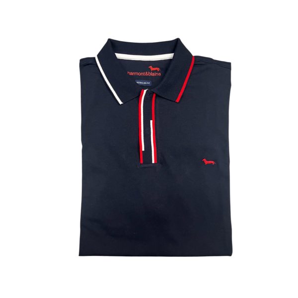 Harmont & Blaine - Polo in cotone blu scuro Regular fit LRN432 - immagine 2