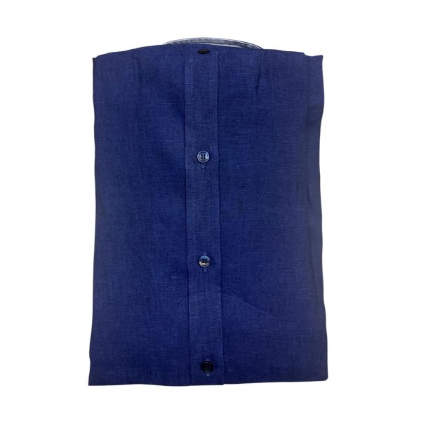 Harmont & Blaine -  Camicia in lino blu indigo CRN014 - immagine 2