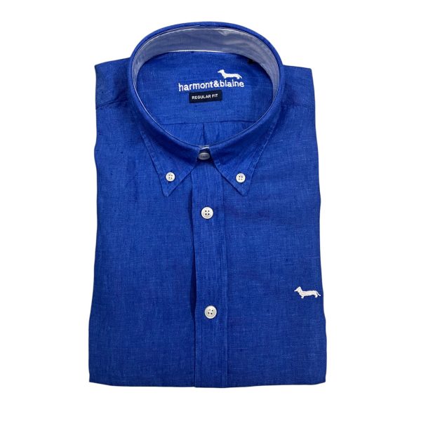 Harmont & Blaine - Camicia in lino bluette CRN014