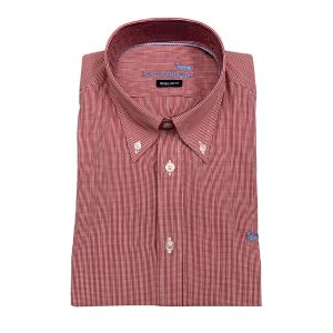 Harmont & Blaine - Camicia in cotone a quadretti rosso bianco CRN074