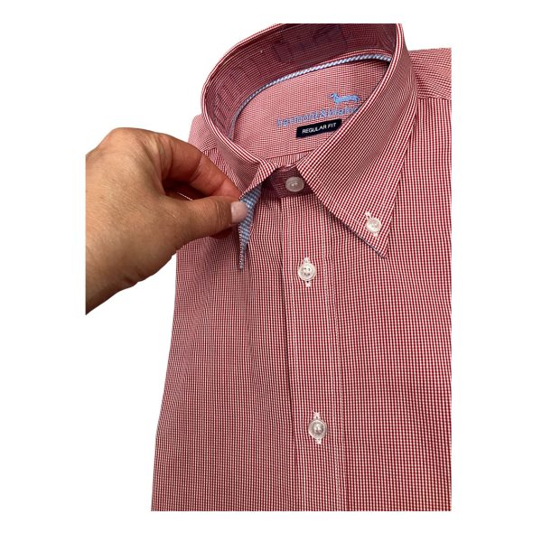 Harmont & Blaine -  Camicia in cotone a quadretti rosso bianco CRN074 - immagine 3