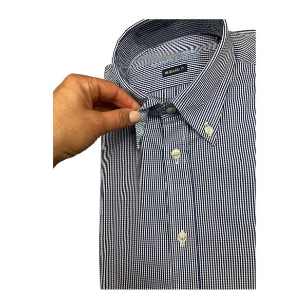 Harmont & Blaine -  Camicia in cotone a quadretti blu bianco CRN074 - immagine 3