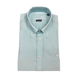 Harmont & Blaine - Camicia in cotone verde acqua CRN011