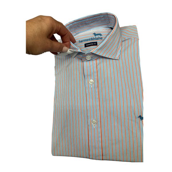 Harmont & Blaine - Camicia in cotone a righe multicolore CRNN011 - immagine 3