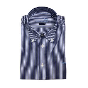 Harmont & Blaine - Camicia in cotone a righe blu bianco CRN074