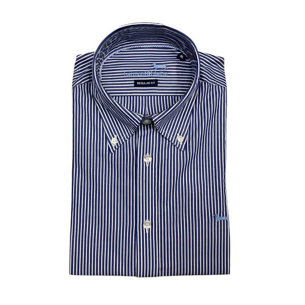Harmont & Blaine - Camicia in cotone a righe blu bianco CRN074