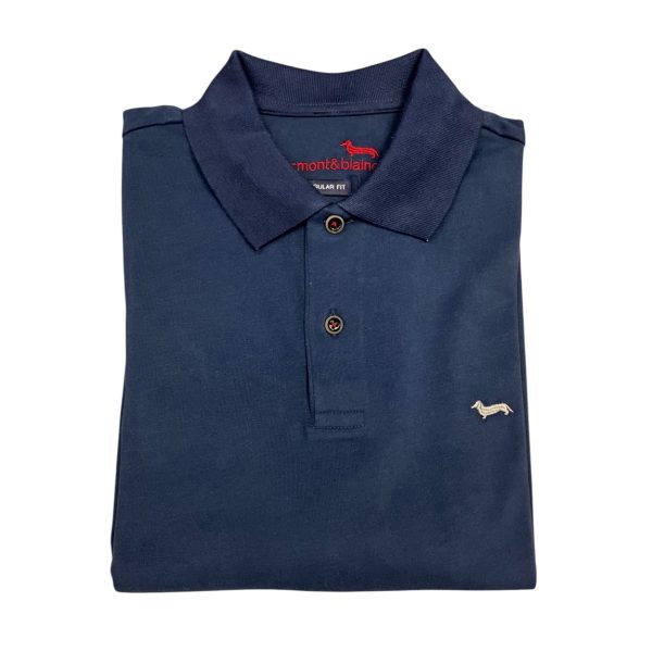 Harmont & Blaine - Polo manica lunga cotone blu LRM397