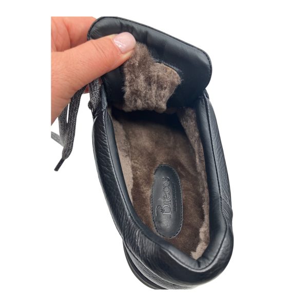 Brecos - EU/42 - Scarponcini in pelle di vitello nero con interni shearling 12040 - immagine 5